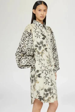 New Abito Camicia Stampa Tropicale Donna Camicie E Bluse