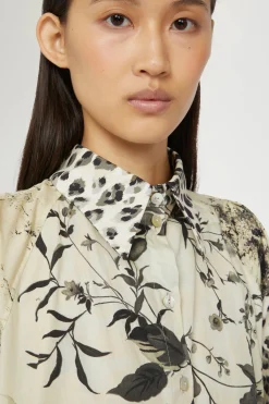 New Abito Camicia Stampa Tropicale Donna Camicie E Bluse