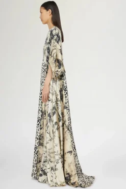 Fashion Abito Lungo stampa Leopardata Donna Abiti