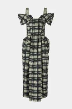 Fashion Abito Midi Quadri Donna Abiti