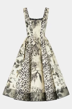 Online Abito Midi stampa Leopardata Donna Abiti