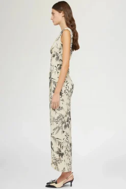 Hot Abito Midi Stampa Tropicale Donna Abiti