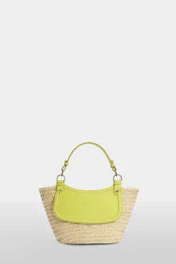 Best Borsa di Paglia Media Gialla Donna Borse