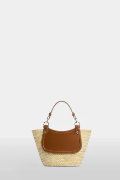 New Borsa di Paglia Media Marrone Donna Borse