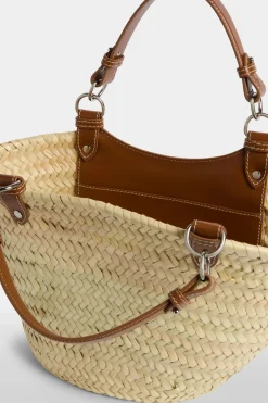 New Borsa di Paglia Media Marrone Donna Borse