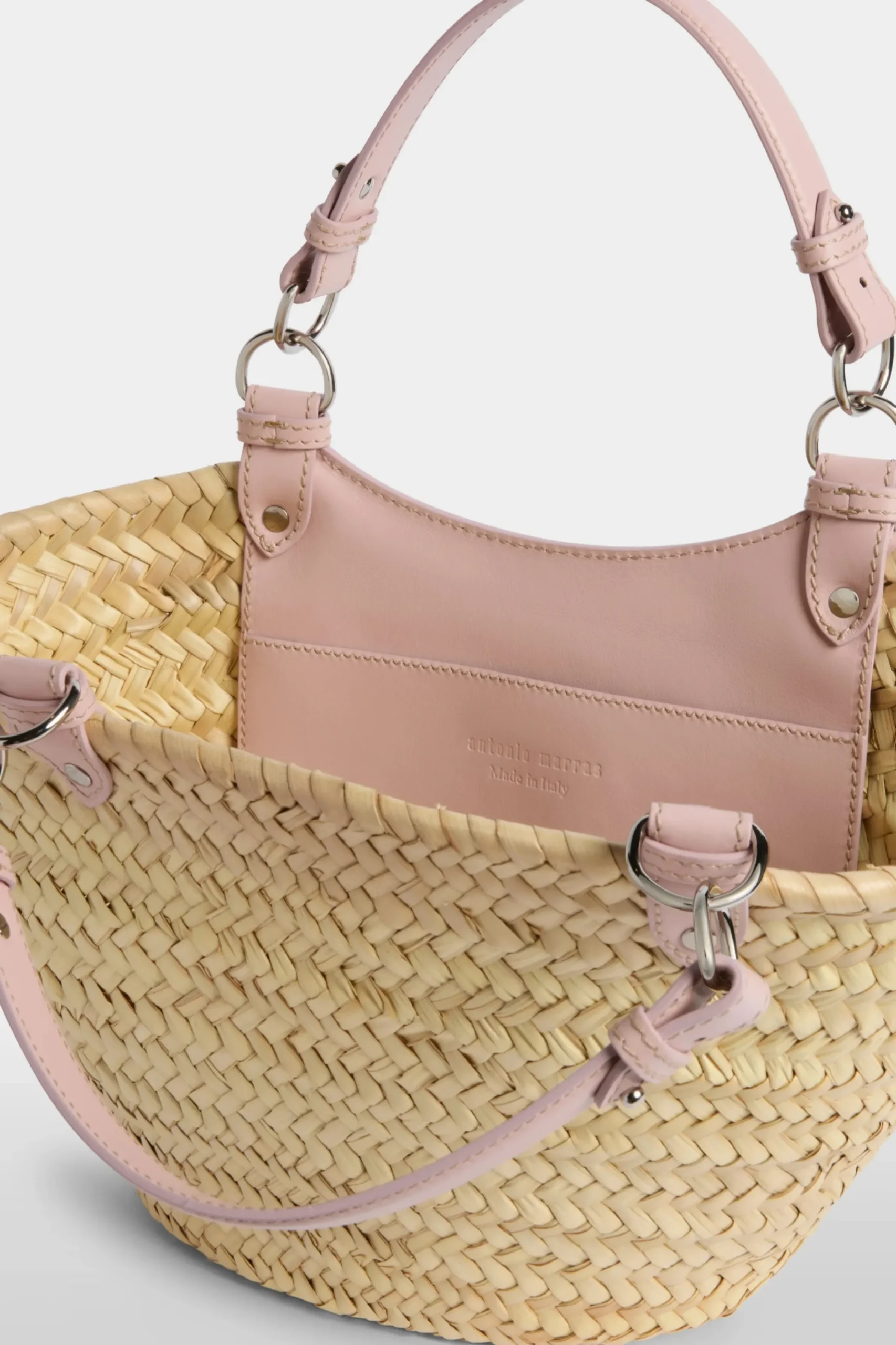Fashion Borsa di Paglia Media Rosa Donna Borse