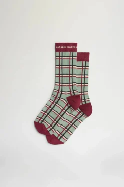 Discount Calze a Quadri Verdi e Bordeaux Donna Accessori Morbidi|Uomo