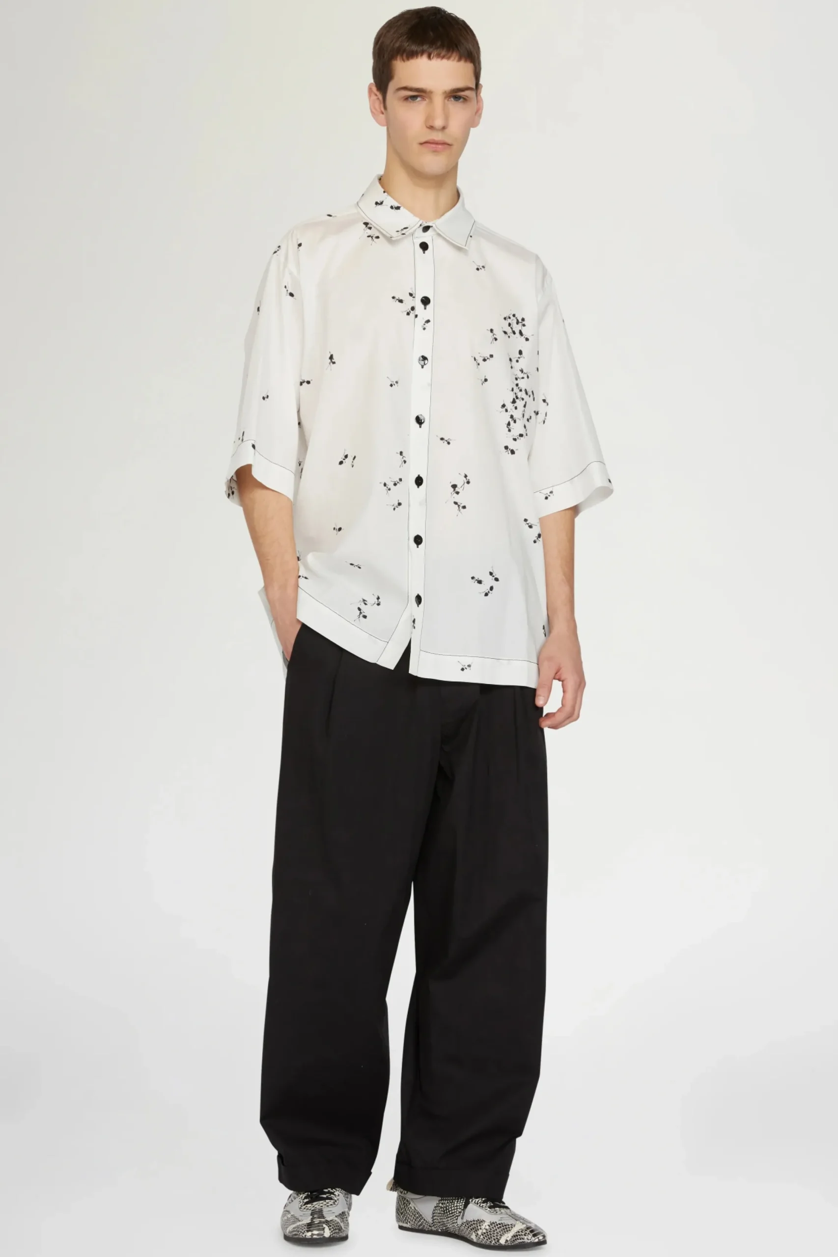 New Camicia con Stampa Formiche Uomo Uomo