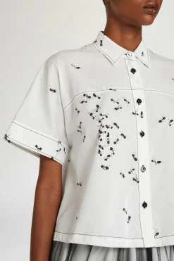 Sale Camicia Corta Stampa Formiche Donna Camicie E Bluse