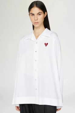 Hot Camicia Cuore Spezzato Bianca Donna Camicie E Bluse