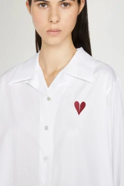 Hot Camicia Cuore Spezzato Bianca Donna Camicie E Bluse
