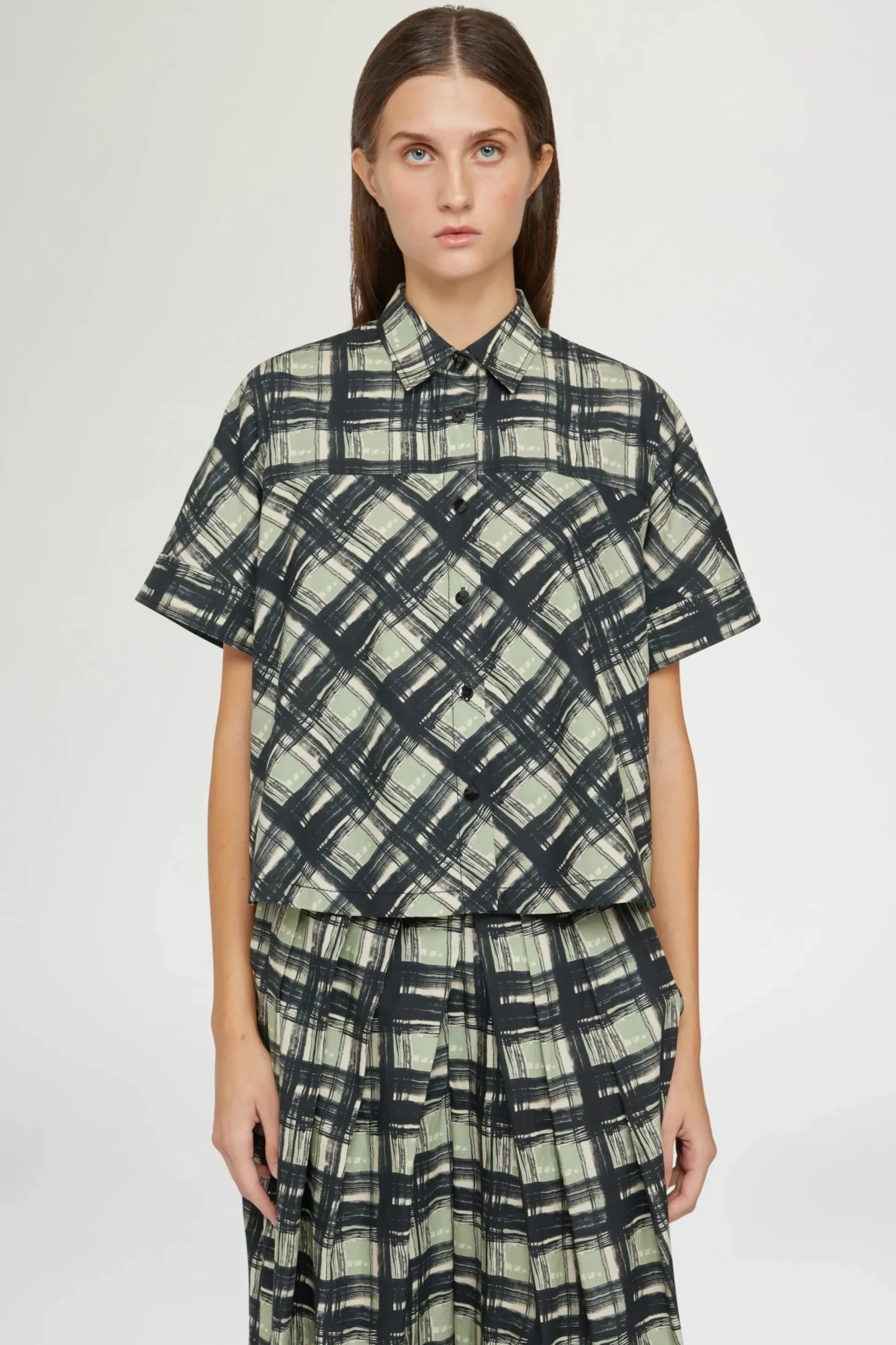 Online Camicia Maniche Corte Quadri Donna Camicie E Bluse