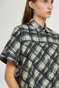 Online Camicia Maniche Corte Quadri Donna Camicie E Bluse
