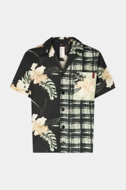 Clearance Camicia stampa Floreale e Quadri Uomo Uomo