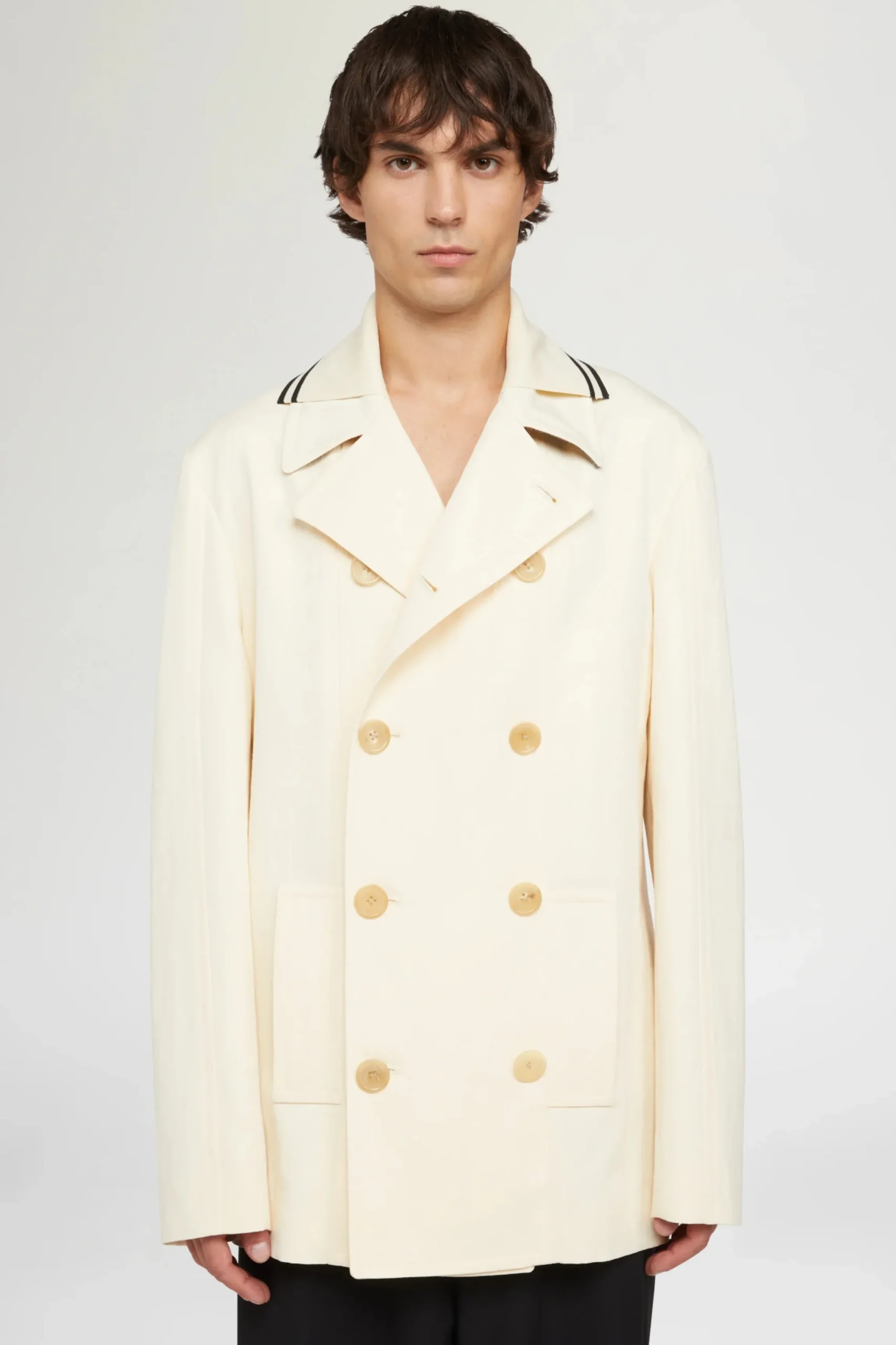 Online Cappotto Doppiopetto Crema Uomo Uomo
