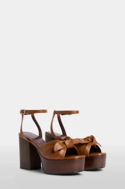 Sale Dana Marroni con Fiocco Donna Scarpe