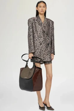 Sale Giacca Doppiopetto Stampa Animalier Donna Giacche E Capispalla