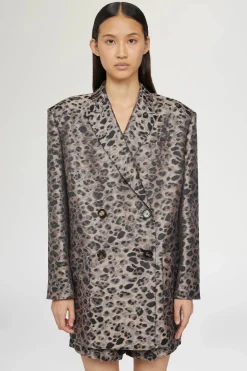 Sale Giacca Doppiopetto Stampa Animalier Donna Giacche E Capispalla