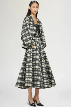 New Gonna Midi a Pieghe Quadri Donna Gonne