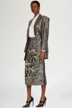 New Gonna Midi Stampa Animalier Donna Gonne