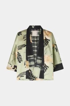 Online Kimono Stampa Ibiscus Donna Giacche E Capispalla