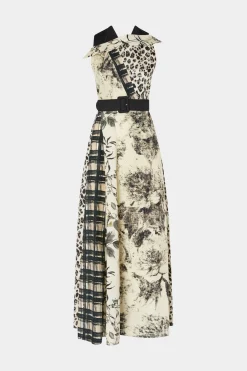 Outlet Midi Abito Stampa Tropicale & Leopardo Donna Abiti