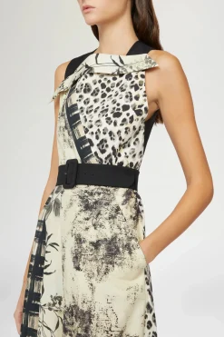 Outlet Midi Abito Stampa Tropicale & Leopardo Donna Abiti