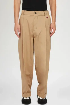 Hot Pantaloni di Cotone Beige Uomo Uomo