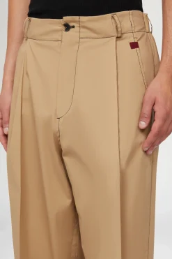 Hot Pantaloni di Cotone Beige Uomo Uomo