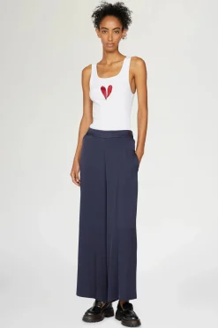 Outlet Pantaloni Larghi Blu Donna Pantaloni