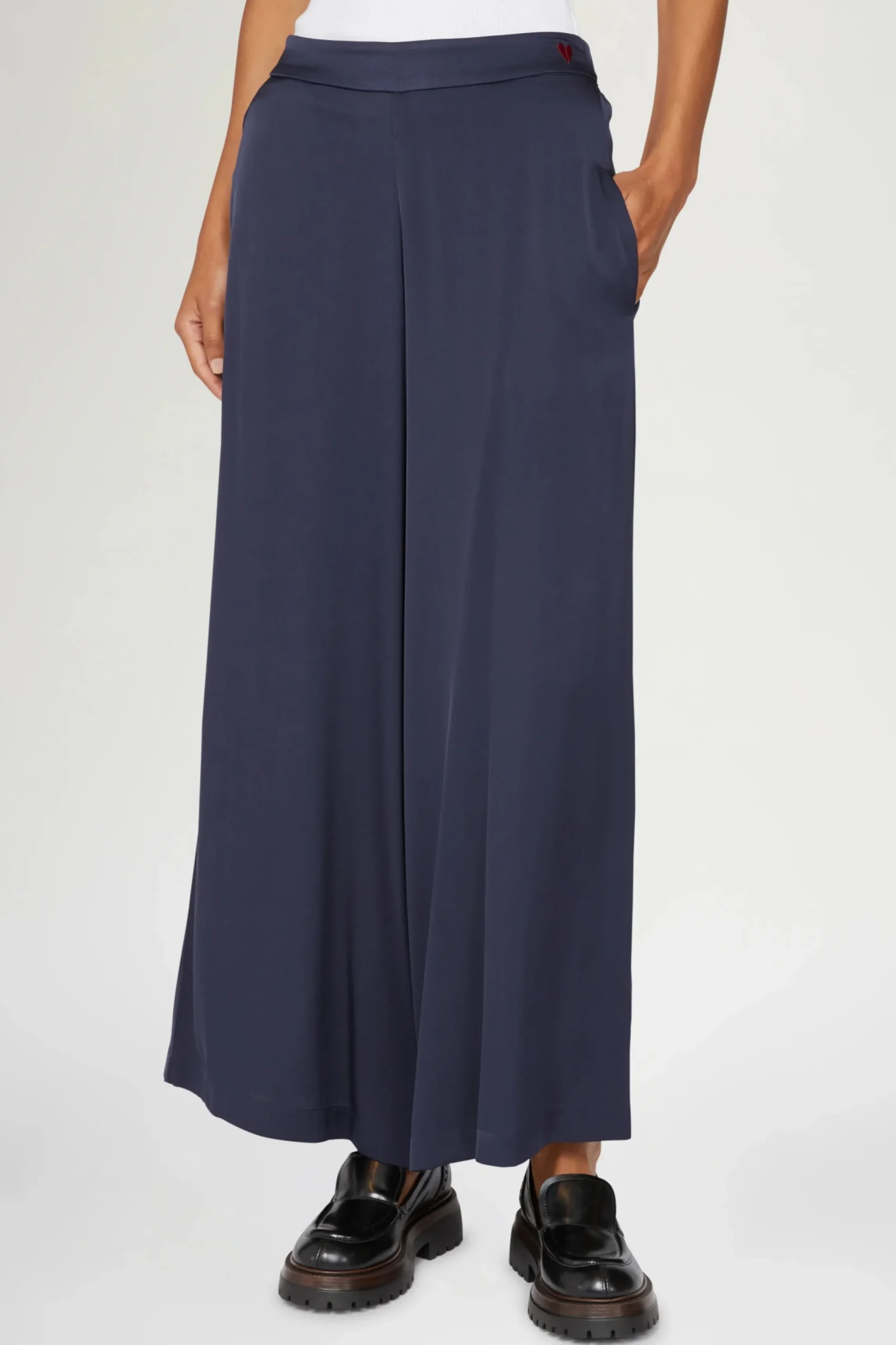 Outlet Pantaloni Larghi Blu Donna Pantaloni