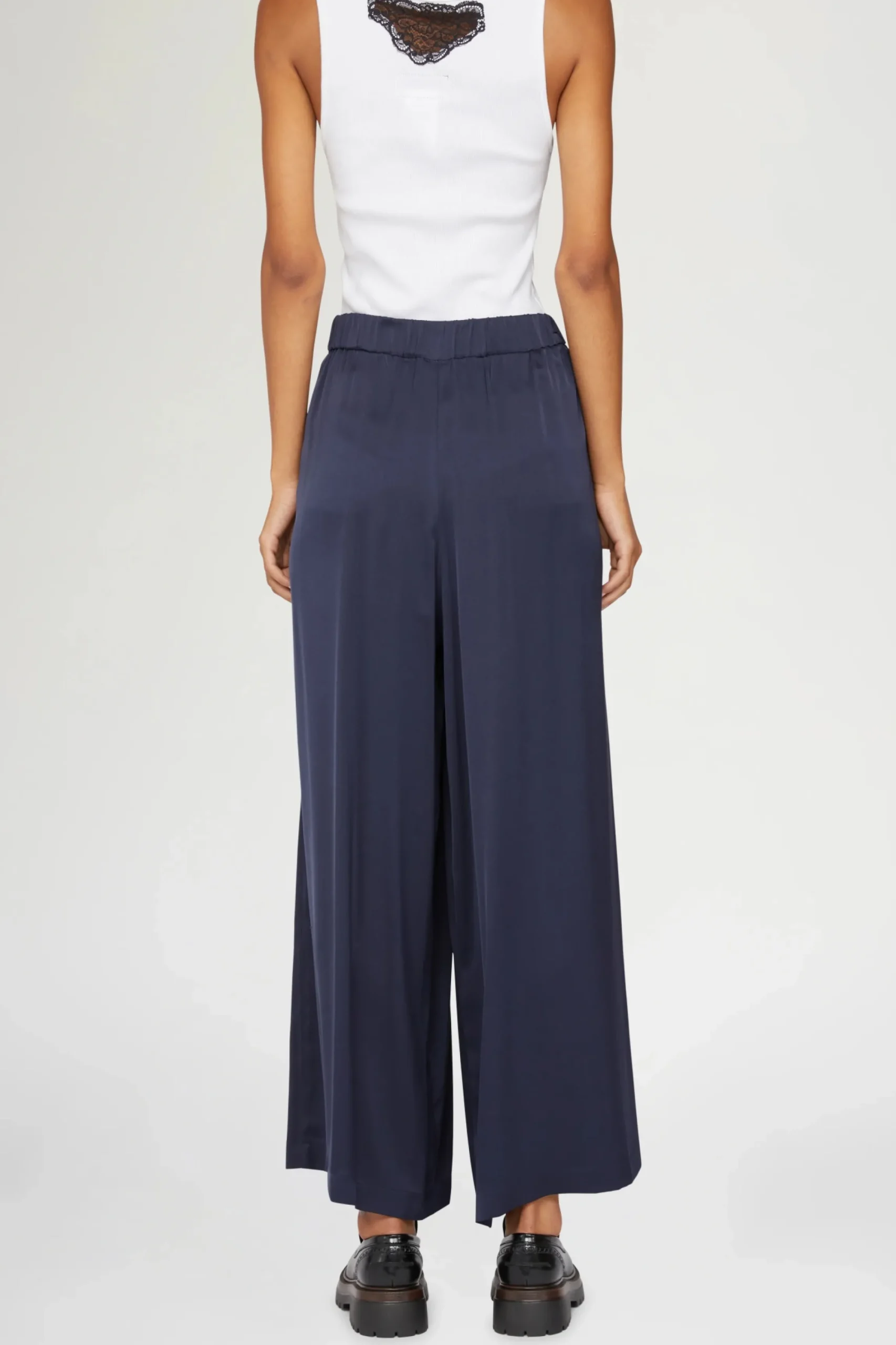 Outlet Pantaloni Larghi Blu Donna Pantaloni