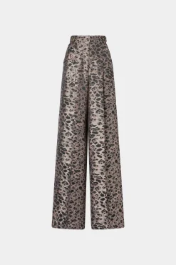 Fashion Pantaloni Palazzo Stampa Animalier Donna Pantaloni