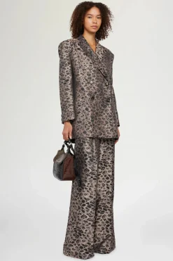 Fashion Pantaloni Palazzo Stampa Animalier Donna Pantaloni