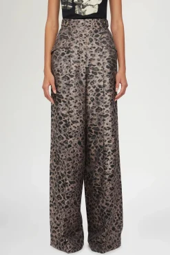 Fashion Pantaloni Palazzo Stampa Animalier Donna Pantaloni