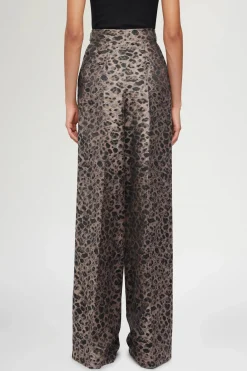Fashion Pantaloni Palazzo Stampa Animalier Donna Pantaloni