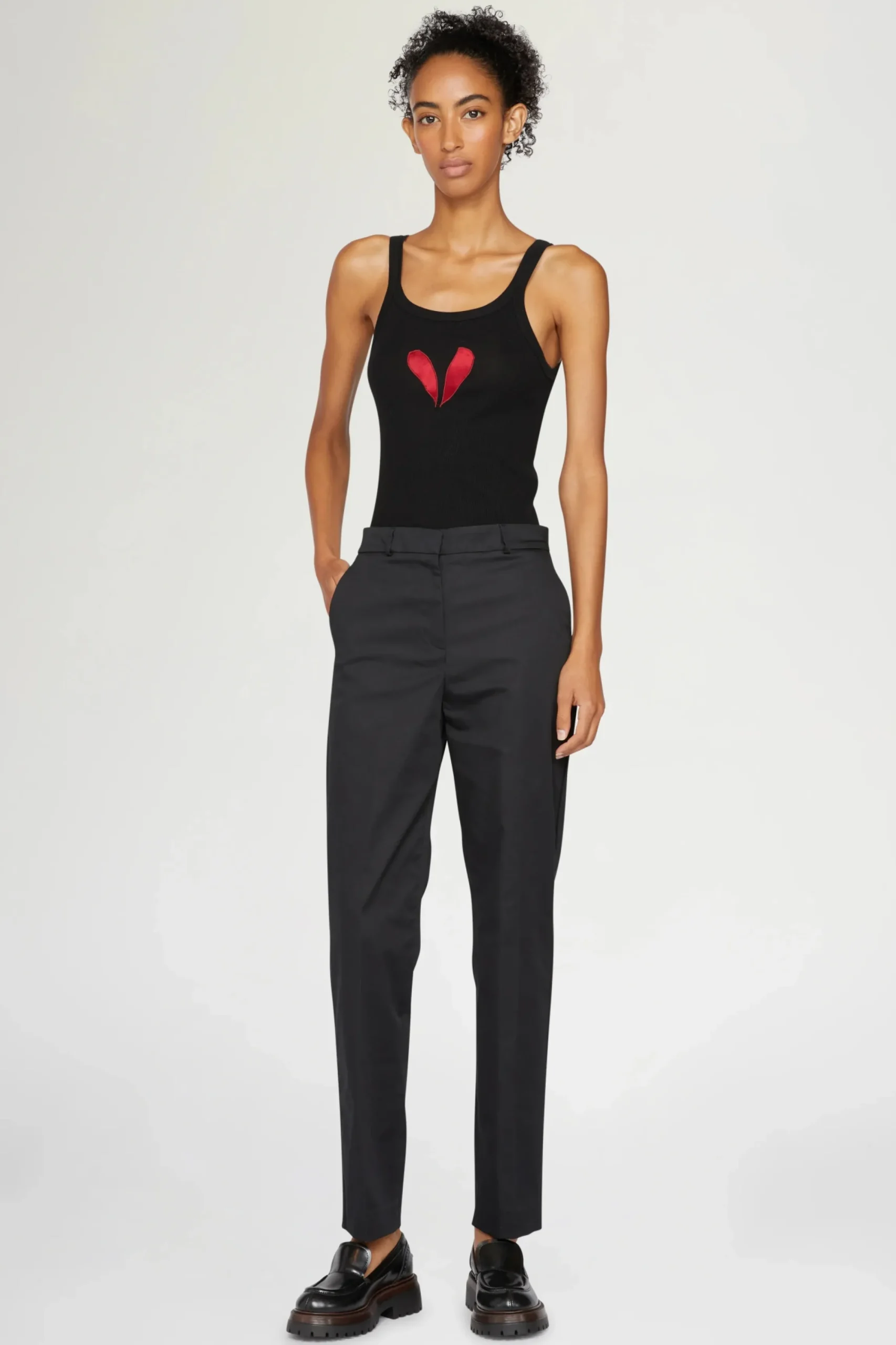 Sale Pantaloni Slim Neri Donna Pantaloni