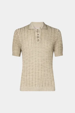 Outlet Polo in Maglia Beige Uomo Uomo