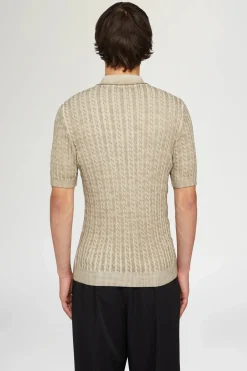 Outlet Polo in Maglia Beige Uomo Uomo