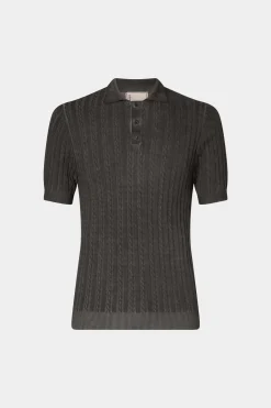 Outlet Polo in Maglia Grigia Uomo Uomo