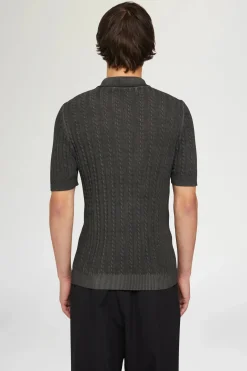 Outlet Polo in Maglia Grigia Uomo Uomo