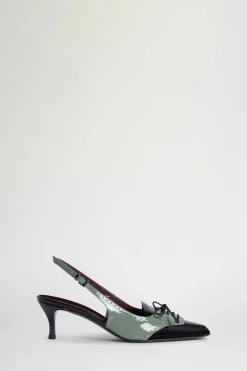 Clearance Slingback Nere e Verdi Donna Scarpe