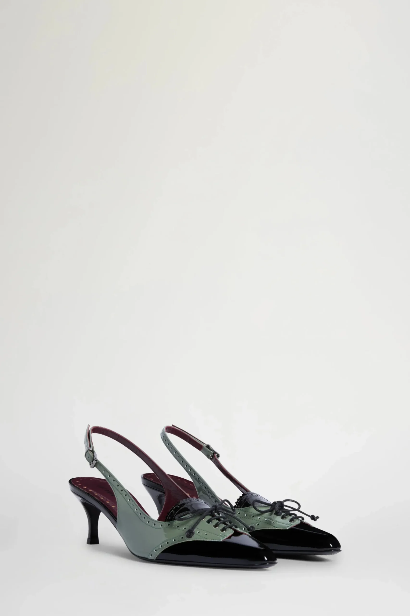 Clearance Slingback Nere e Verdi Donna Scarpe