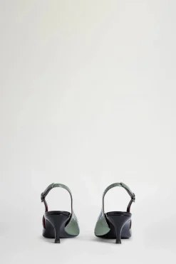 Clearance Slingback Nere e Verdi Donna Scarpe