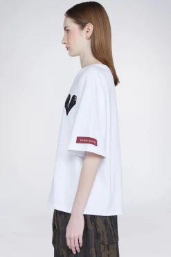 Discount T-shirt Cuore Bianca Donna Magliette E Top