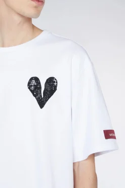 Hot T-shirt Cuore Bianca Uomo Uomo