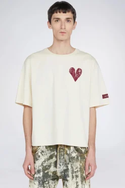 Hot T-shirt Cuore Crema Uomo Uomo