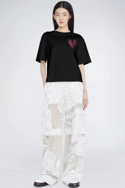 Clearance T-shirt Cuore Nera Donna Magliette E Top