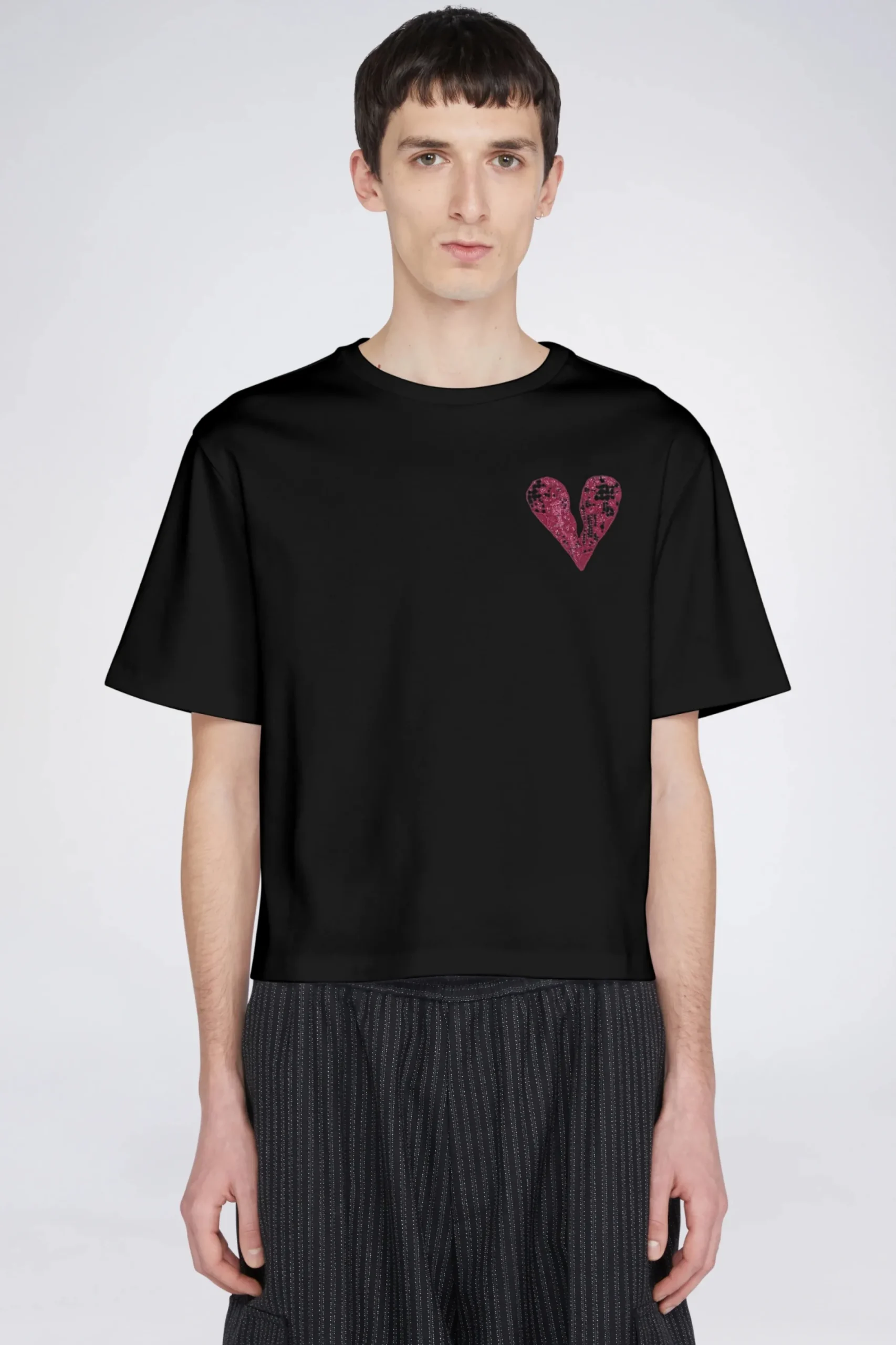 Discount T-shirt Cuore Nero Uomo Uomo