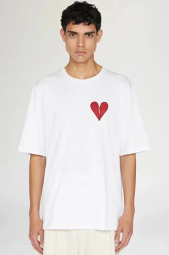 Fashion T-shirt Cuore Spezzato Bianca Uomo Uomo